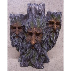 Candle Tealight Votive Holder Greenman Tree Stump NEW holds 3 candles 804112150802  362165598303